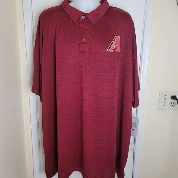 Arizona Diamondbacks Mens Size 5XL Majestic Polo Shirt $55 NEW - Picture 2 of 9